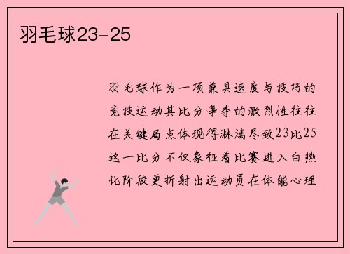 羽毛球23-25
